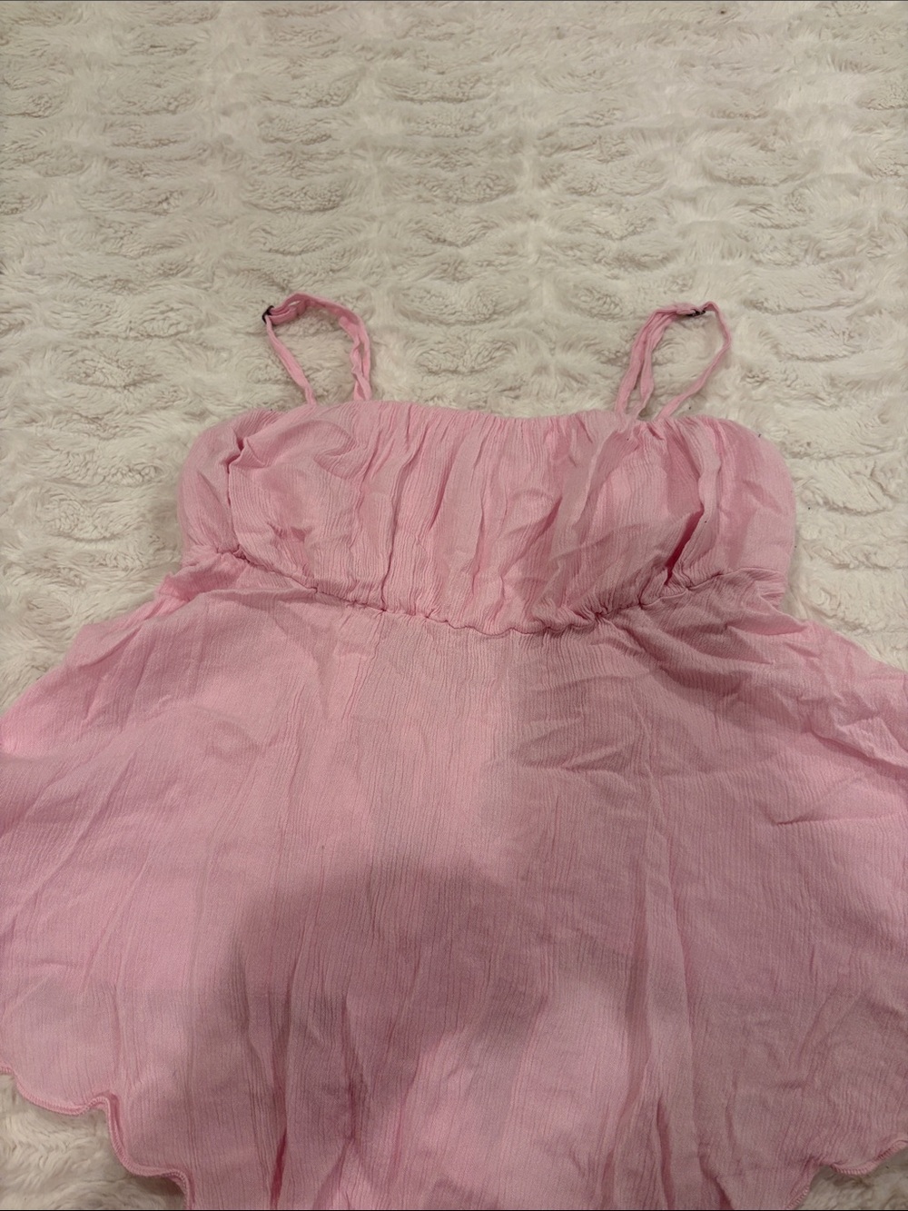 Hollister Light Pink Ruched Bust Removable Straps Babydoll Top